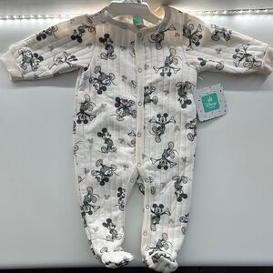 Disney Cream and Black Mickey Mouse Footie